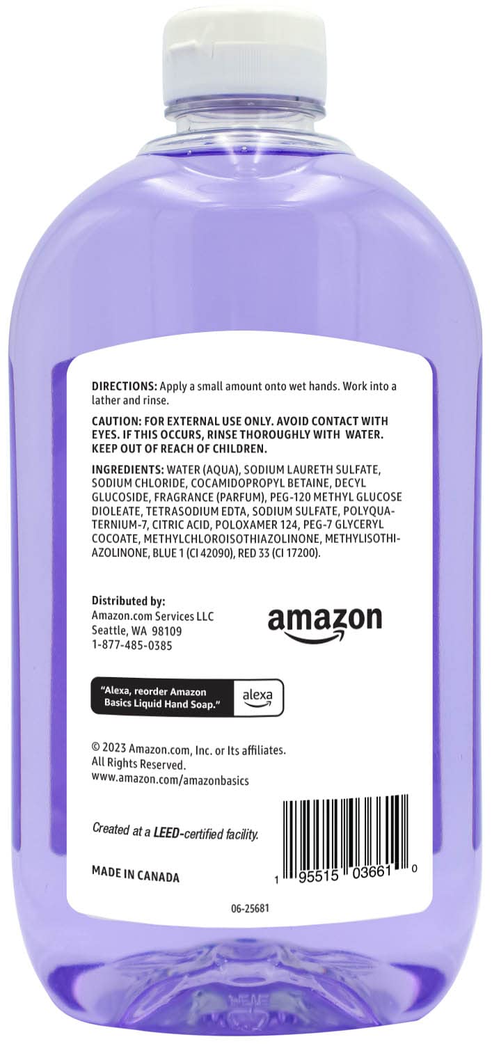 Amazon Basics Gentle & Mild Clear Liquid Hand Soap Refill, Triclosan-Free, Dermatologist-Tested, pH Balanced, Cruelty-Free, 50 Fluid Ounces, 1-Pack (Previously Solimo)