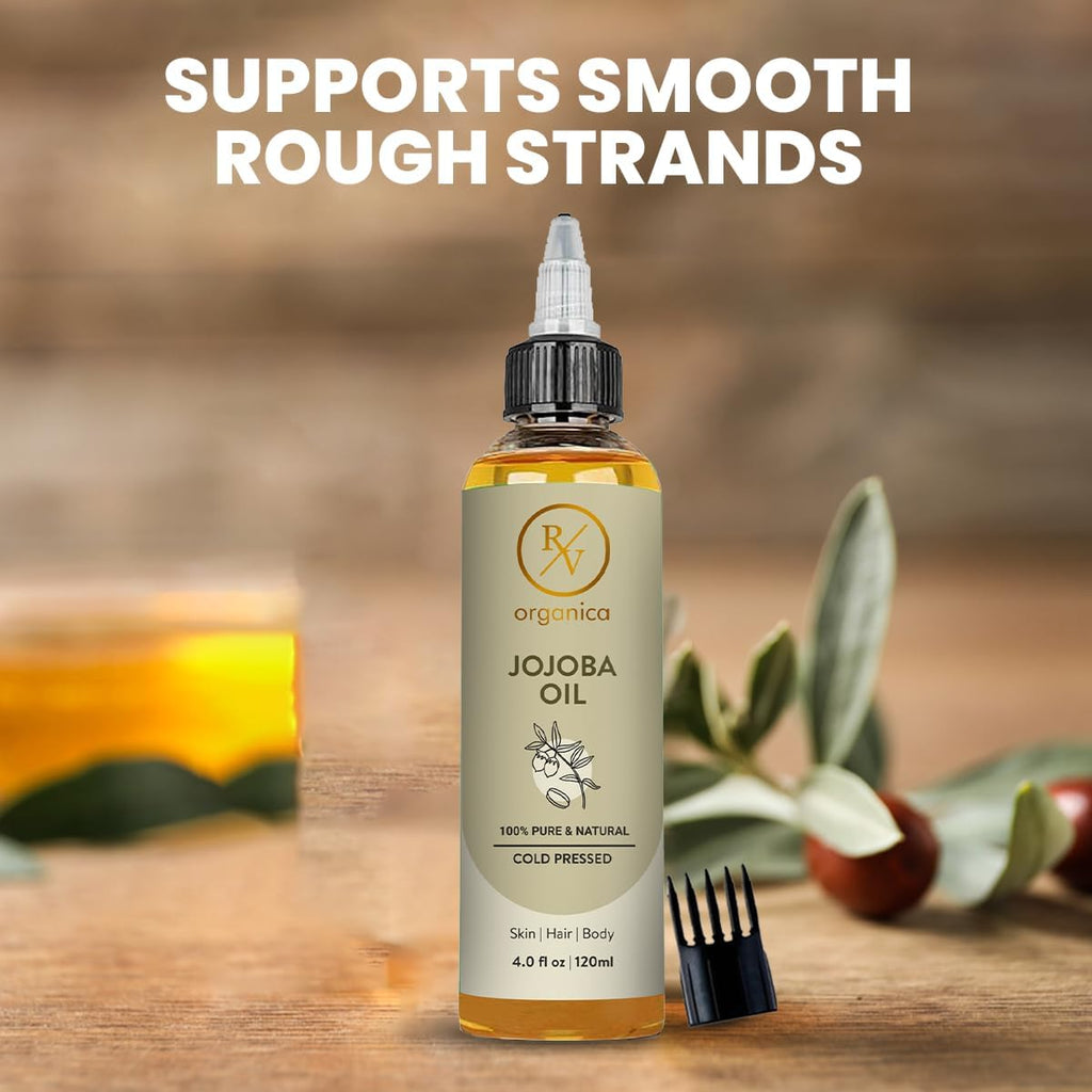 Jojoba Oil 120ml – 100% Pure Cold Pressed Jojoba Oil for Hair, Scalp & Nails | Unrefined, Hexane Free & Natural Moisturising Oil – 4.05 fl oz