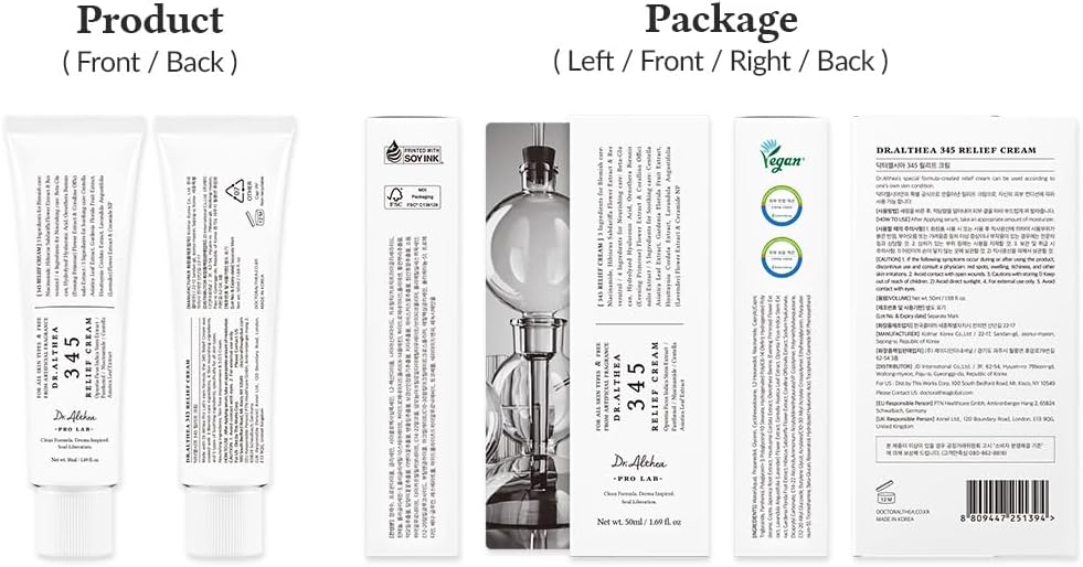 Dr.Althea 345 Relief Cream, Korean Skin Care, 15ml (Ver.2 - Pack of 1)