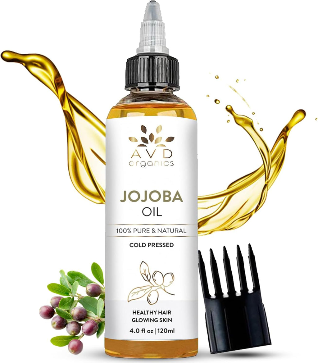 AVD Organics Rosemary Oil for Hair Growth Infused With Biotin, Jojoba & Castor Oil | Hair strengthening Treatment | Nourishing & Volumizing | Non GMO Verified 120ml (4fl oz)