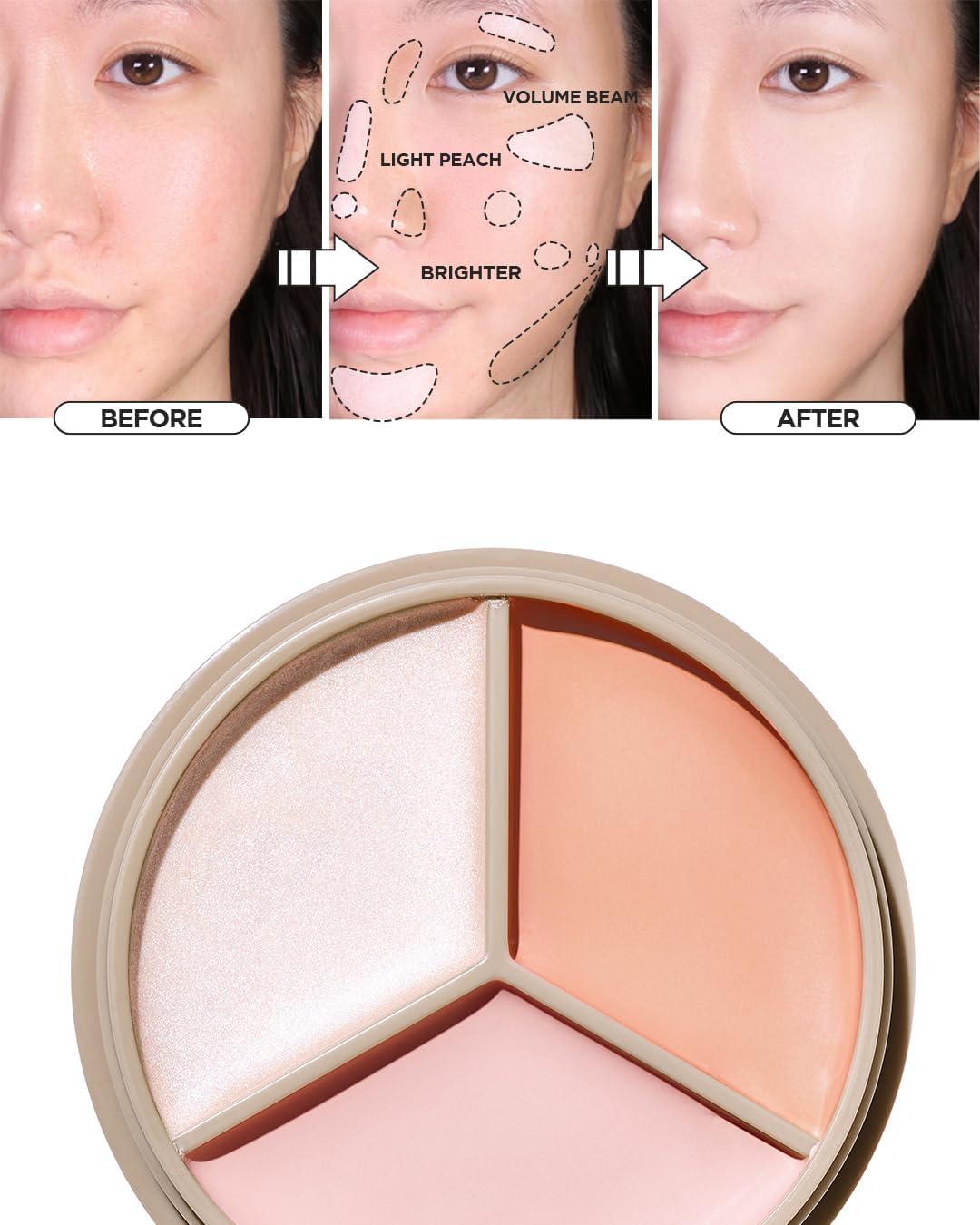 the SAEM Cover Perfection Triple Pot Concealer 01 Correct Beige