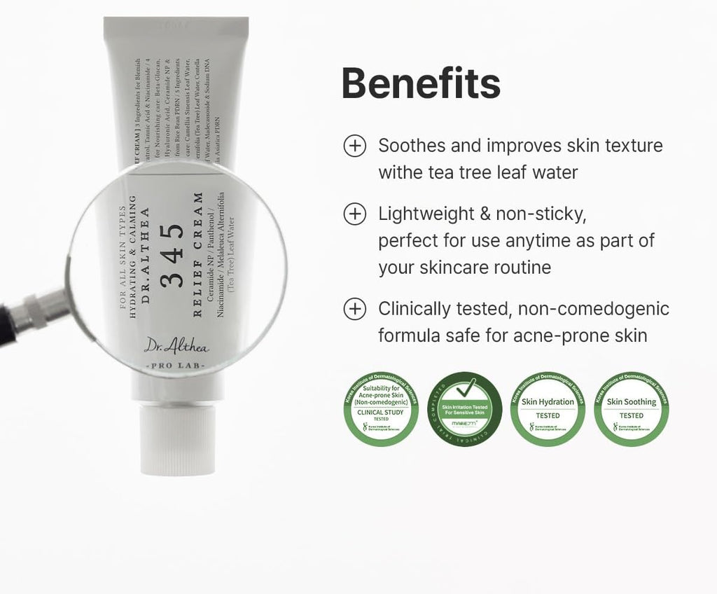 Dr.Althea 345 Relief Cream, Korean Skin Care, 15ml (Ver.2 - Pack of 1)