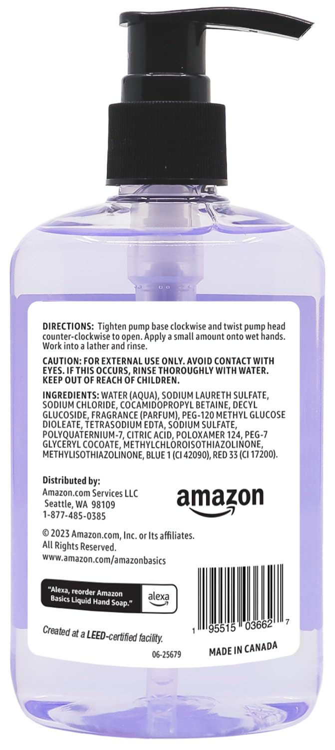 Amazon Basics Gentle & Mild Clear Liquid Hand Soap Refill, Triclosan-Free, Dermatologist-Tested, pH Balanced, Cruelty-Free, 50 Fluid Ounces, 1-Pack (Previously Solimo)