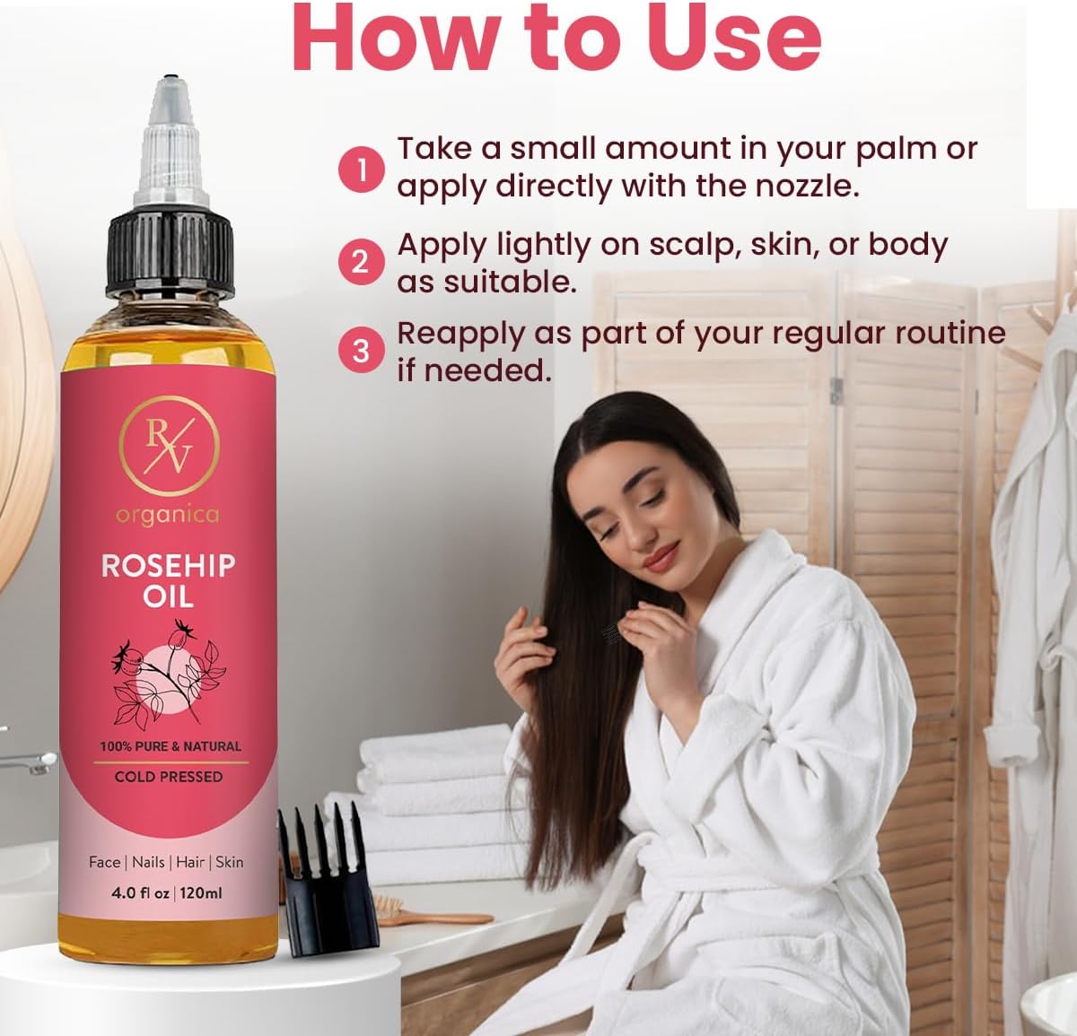 Jojoba Oil 120ml – 100% Pure Cold Pressed Jojoba Oil for Hair, Scalp & Nails | Unrefined, Hexane Free & Natural Moisturising Oil – 4.05 fl oz