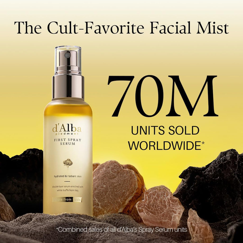 d'Alba Italian White Truffle First Spray Serum, Vegan Skin Care, Hydrating Face Moisturizer, Glow Serum for Radiant Skin, Non Comedogenic, All In One Mist, Korean skincare (100ml)