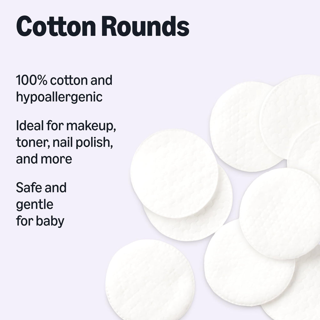 Amazon Basics Hypoallergenic Cotton Rounds for Makeup Removal and Skincare, 100 Count, 1 Pack