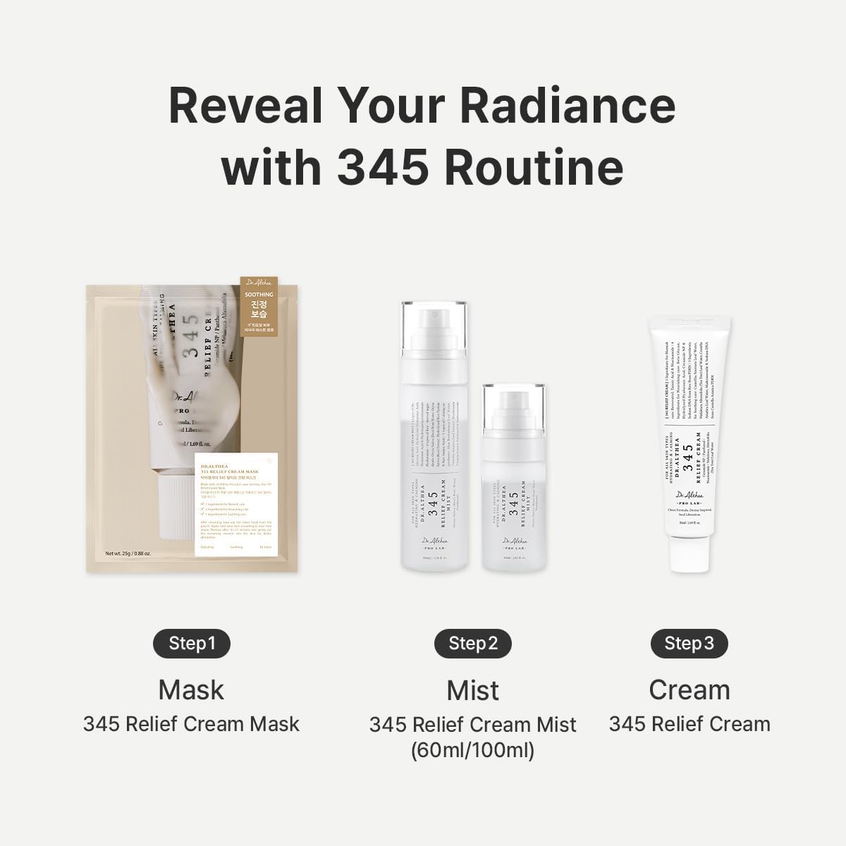 Dr.Althea 345 Relief Cream, Korean Skin Care, 15ml (Ver.2 - Pack of 1)