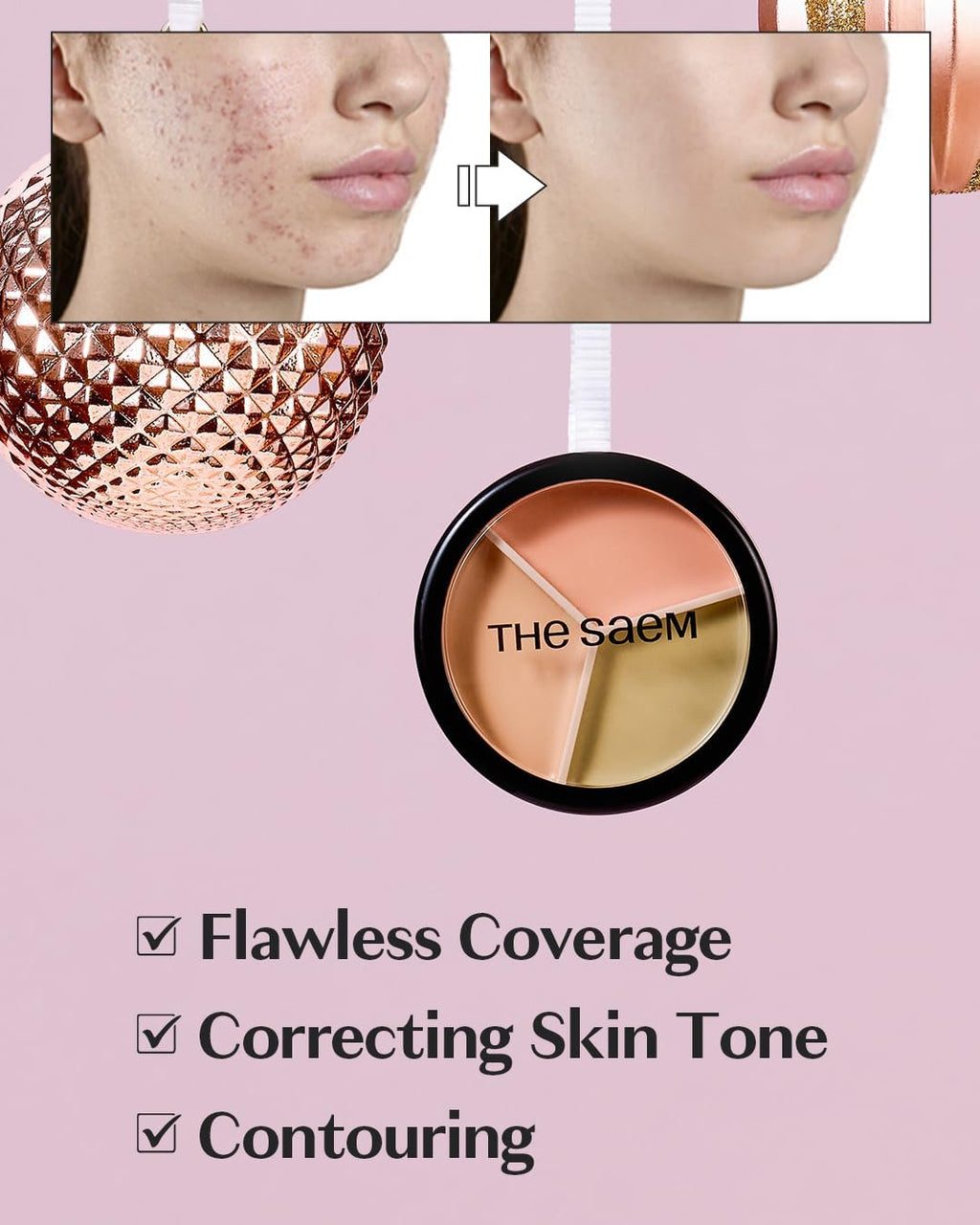the SAEM Cover Perfection Triple Pot Concealer 01 Correct Beige