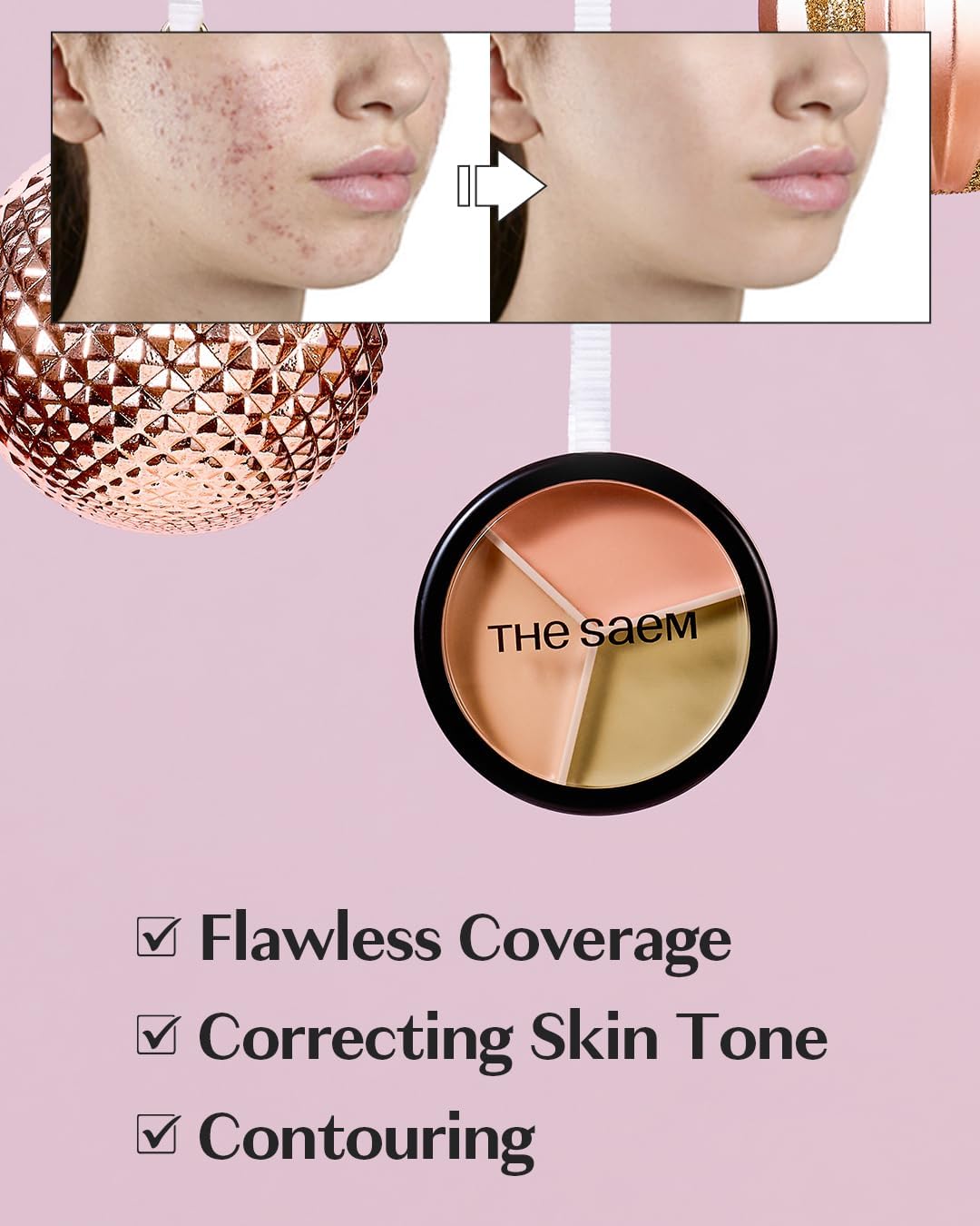 the SAEM Cover Perfection Triple Pot Concealer 01 Correct Beige
