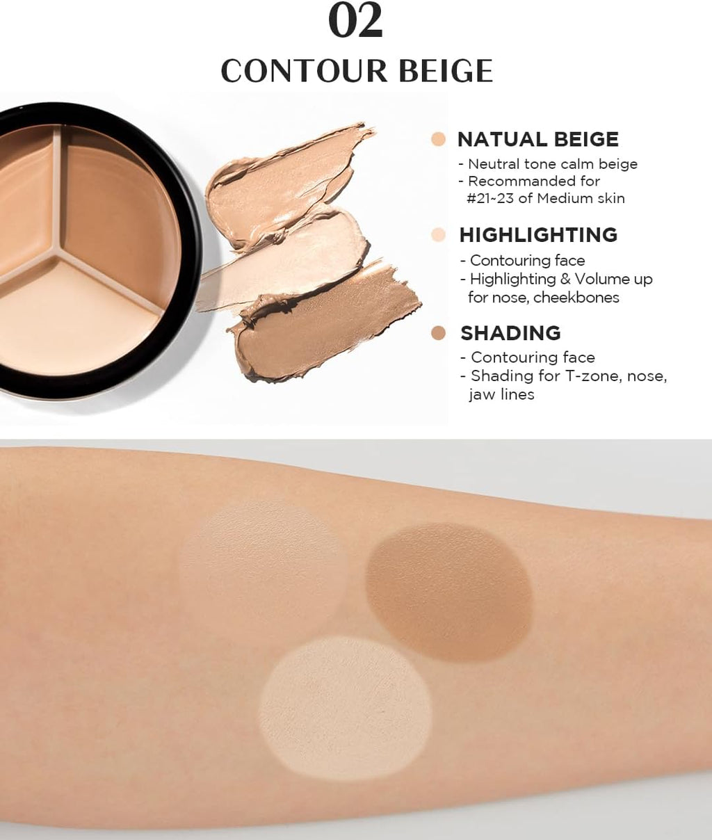 the SAEM Cover Perfection Triple Pot Concealer 01 Correct Beige