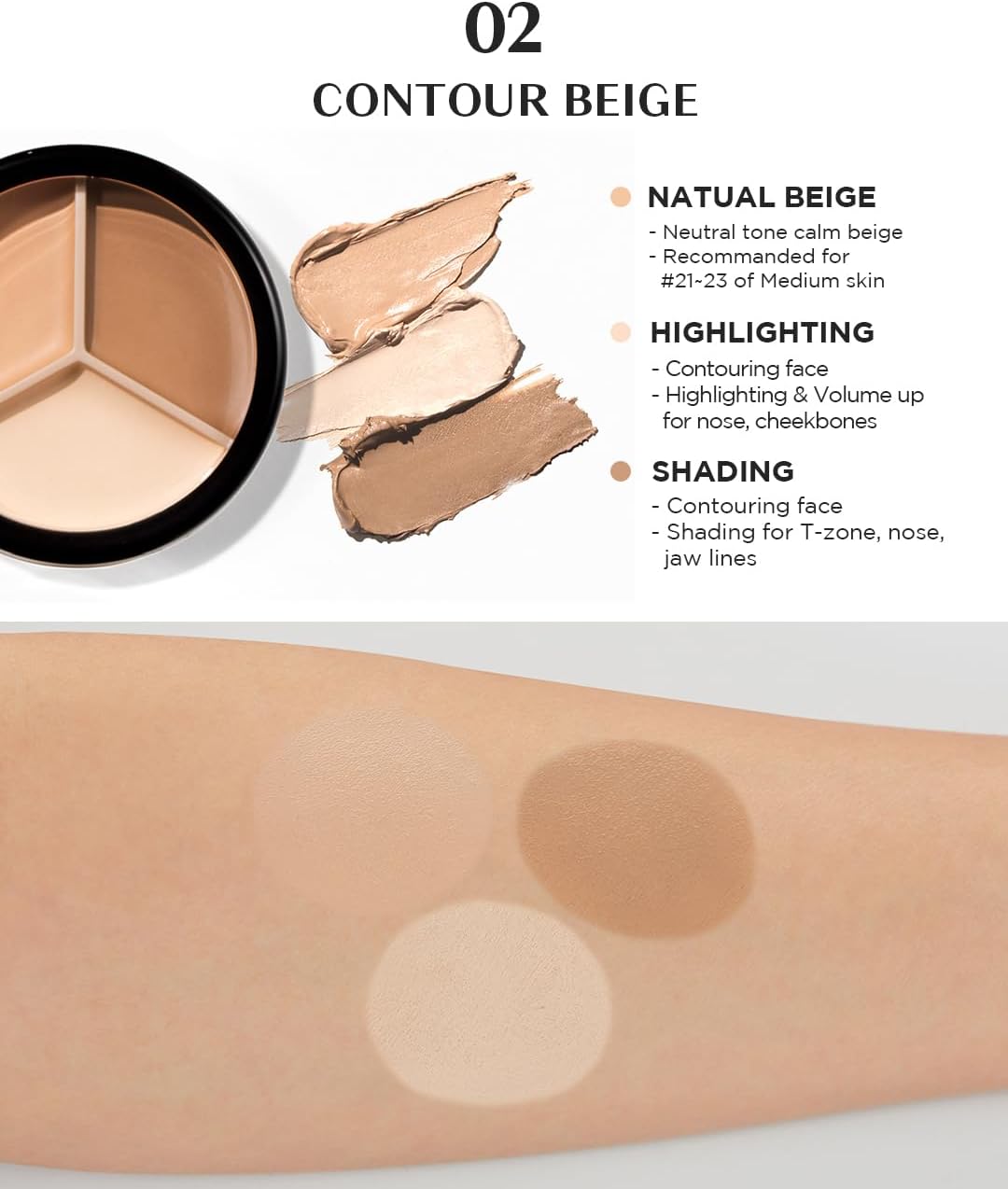 the SAEM Cover Perfection Triple Pot Concealer 01 Correct Beige
