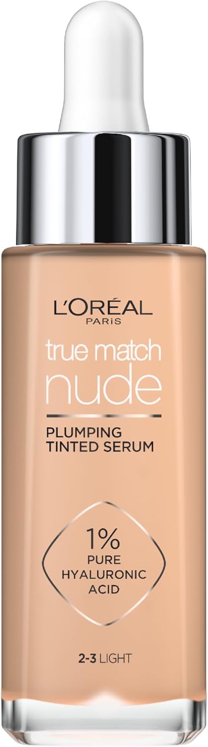 L’Oréal Paris, Serum Foundation, Hydrating & Smoothing, True Match Nude Plumping Serum, 30 ml, Shade: 3-4 Light-Medium