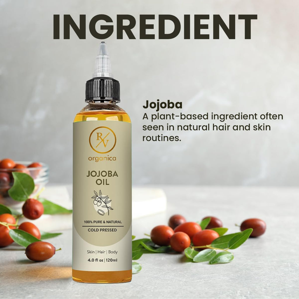 Jojoba Oil 120ml – 100% Pure Cold Pressed Jojoba Oil for Hair, Scalp & Nails | Unrefined, Hexane Free & Natural Moisturising Oil – 4.05 fl oz