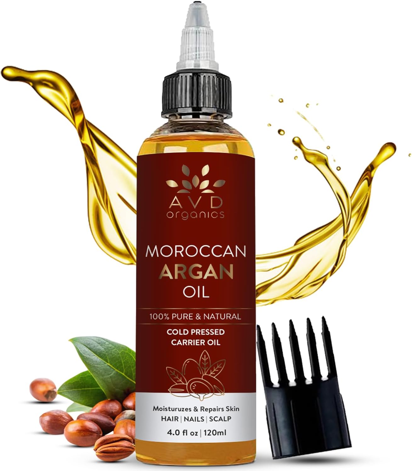 AVD Organics Rosemary Oil for Hair Growth Infused With Biotin, Jojoba & Castor Oil | Hair strengthening Treatment | Nourishing & Volumizing | Non GMO Verified 120ml (4fl oz)