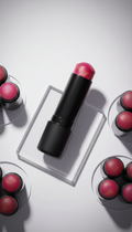 Berry-pop blush stick with creamy finish