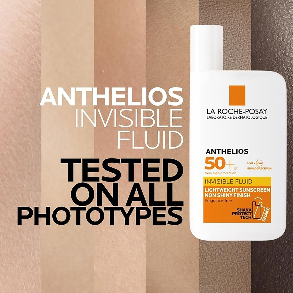 La Roche-Posay Sunscreen Lotion, Ultra-Light Fluid, Water Resistant, Invisible Fluid With SPF 50+, Non-Perfumed, Anthelios XL, 50ml