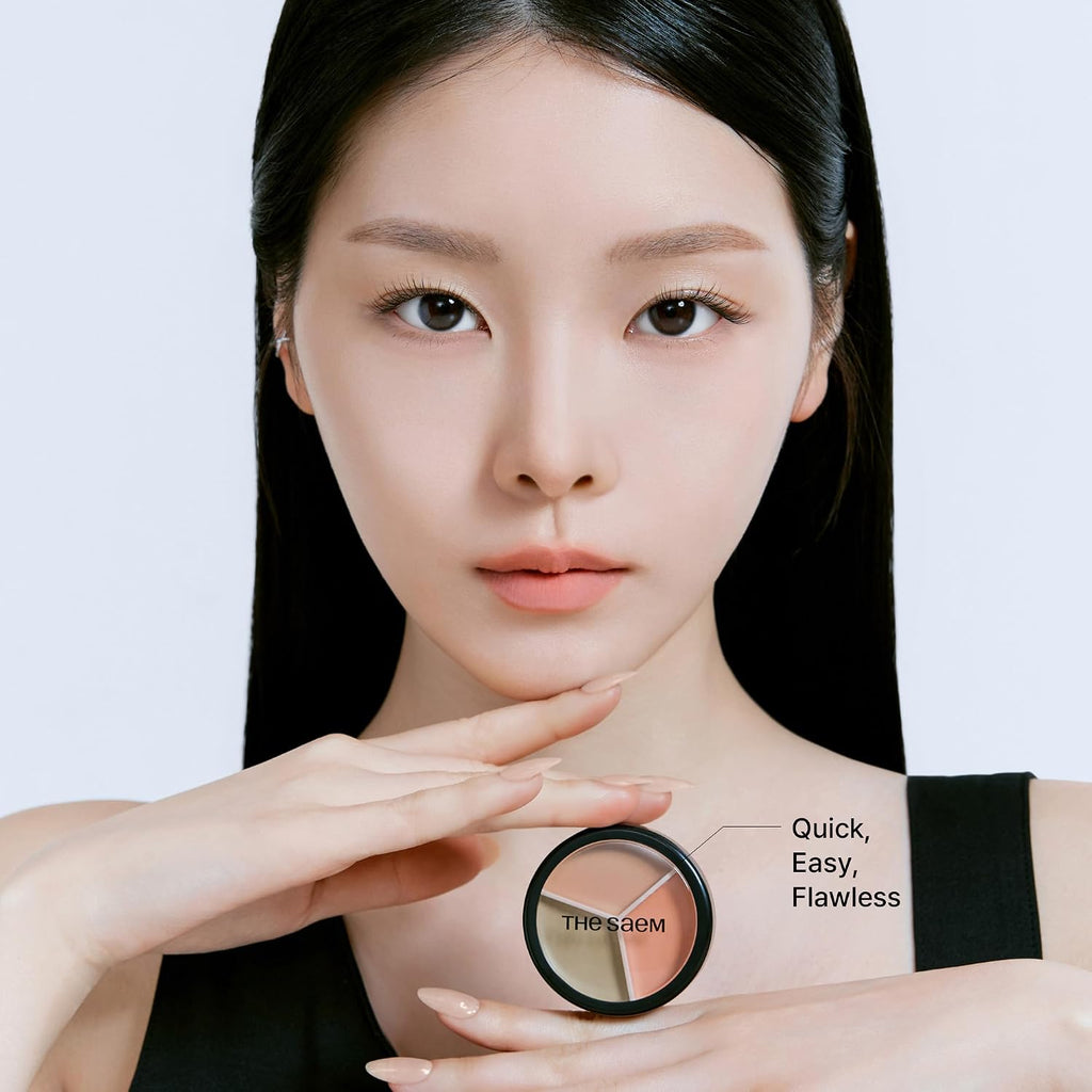 the SAEM Cover Perfection Triple Pot Concealer 01 Correct Beige