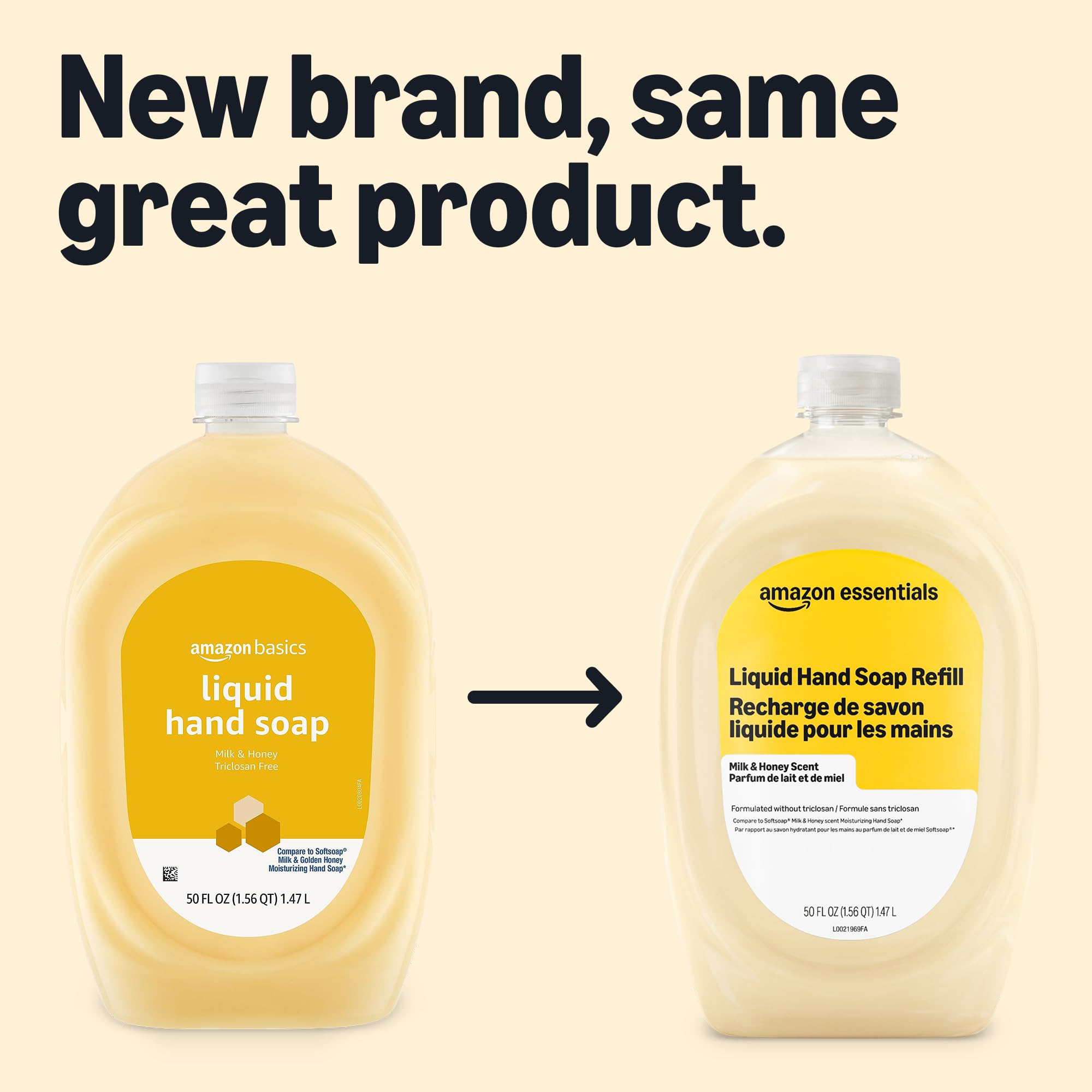 Amazon Basics Gentle & Mild Clear Liquid Hand Soap Refill, Triclosan-Free, Dermatologist-Tested, pH Balanced, Cruelty-Free, 50 Fluid Ounces, 1-Pack (Previously Solimo)