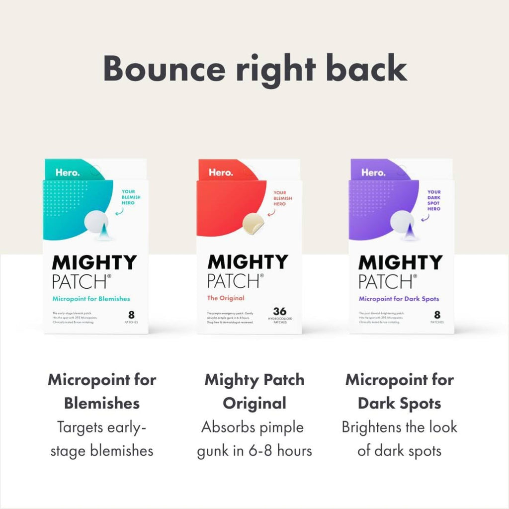 Mighty Patch Hero Cosmetics Original Nighttime Acne Pimple Patches, 36 Ct