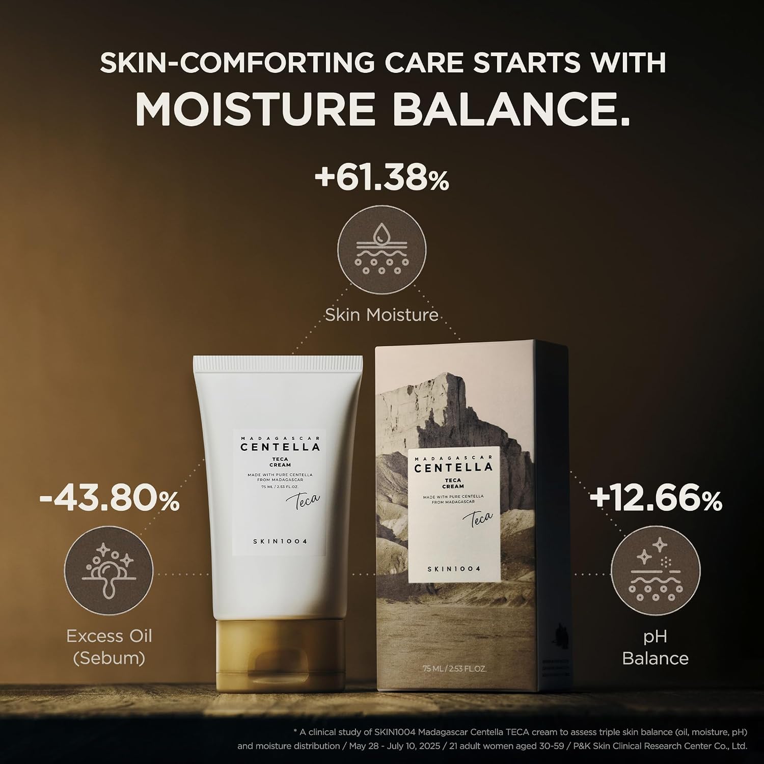 SKIN1004 Hyalu-Cica Moisture Cream, Korean Moisturiser, Face Cream, 75ml