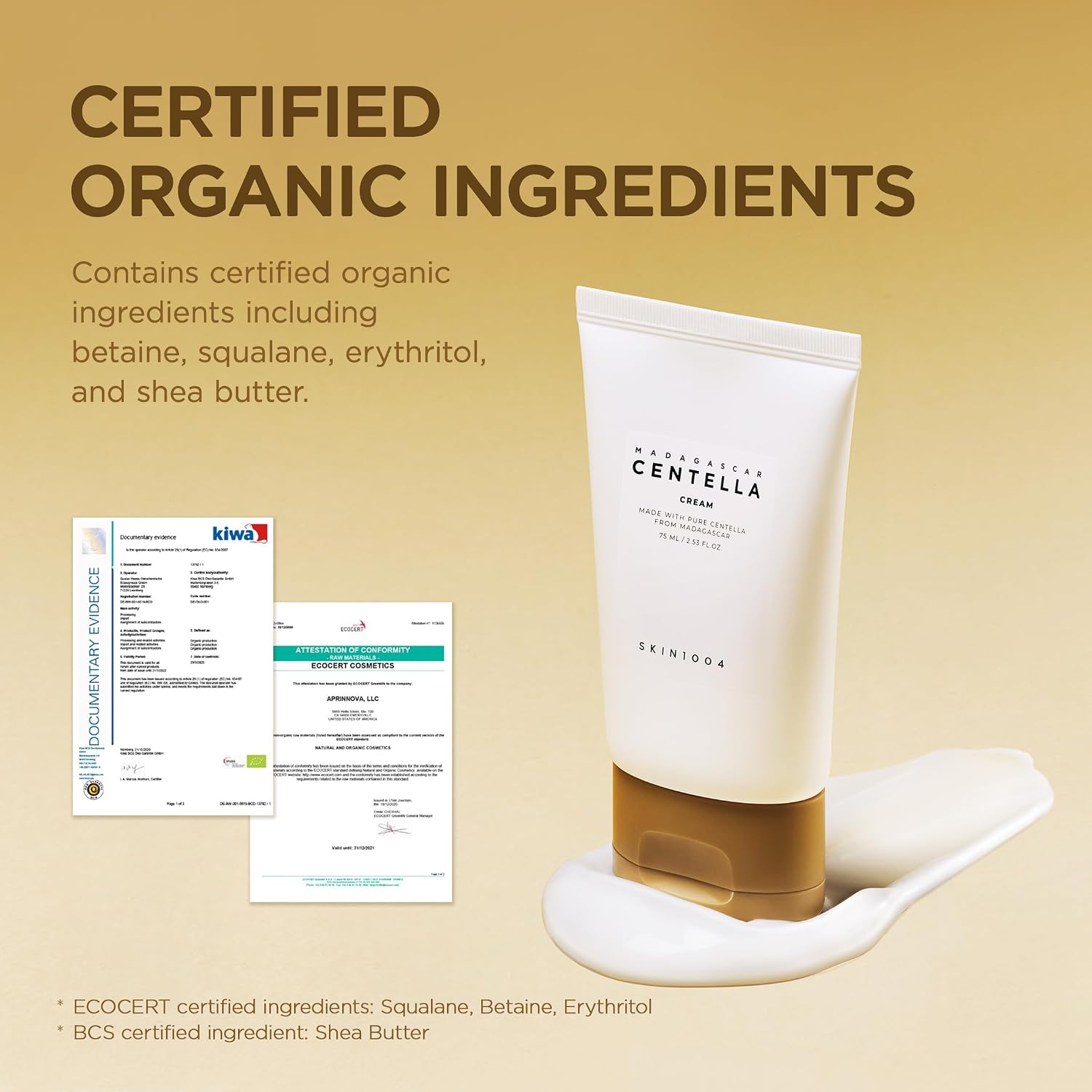 SKIN1004 Hyalu-Cica Moisture Cream, Korean Moisturiser, Face Cream, 75ml