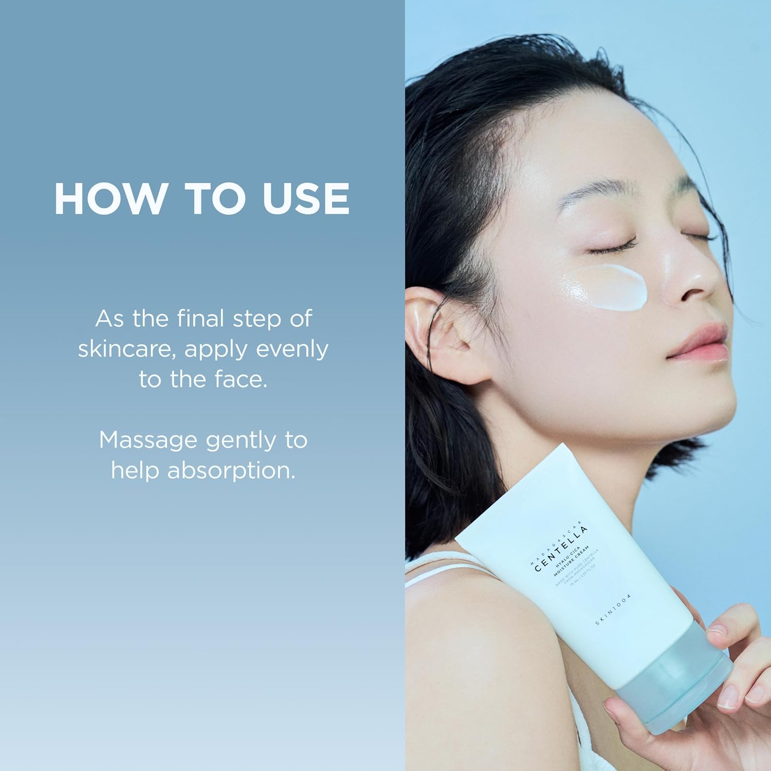 SKIN1004 Hyalu-Cica Moisture Cream, Korean Moisturiser, Face Cream, 75ml