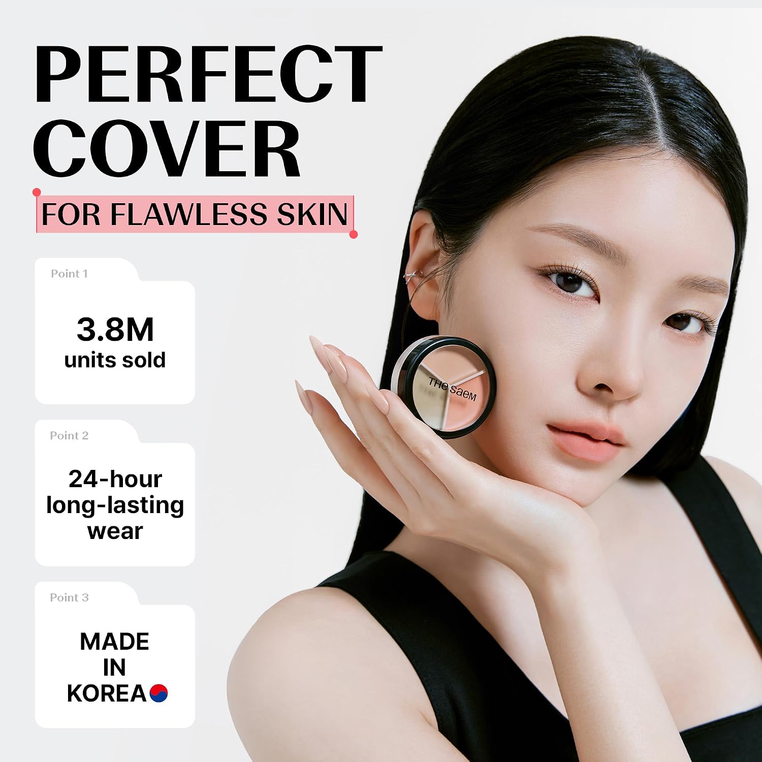 the SAEM Cover Perfection Triple Pot Concealer 01 Correct Beige