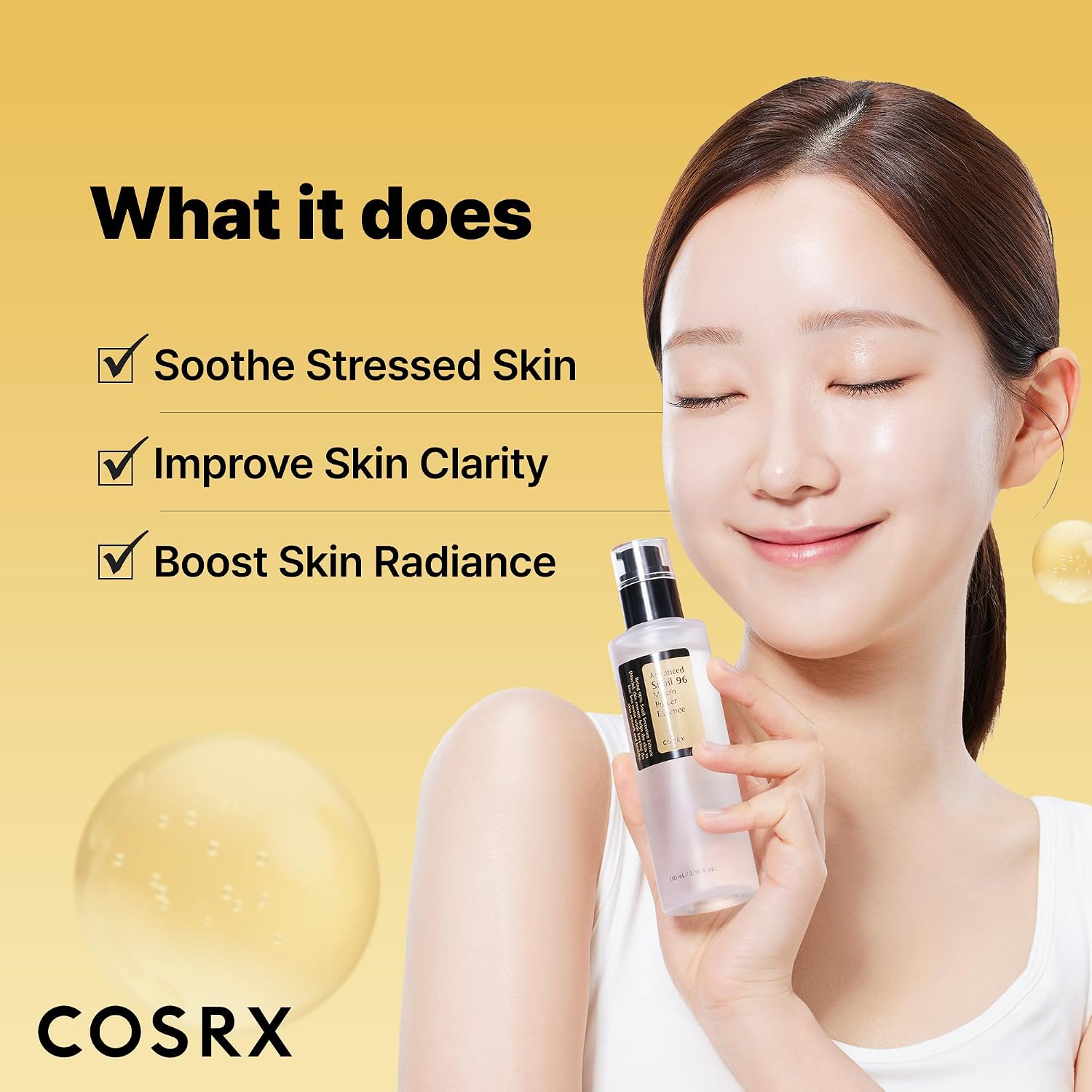 COSRX Snail Mucin 96% Power Repairing Essence 100ml, Hydrating Serum for Face with Snail Secretion Filtrate for Dull Skin & Fine Lines, Korean Skincare