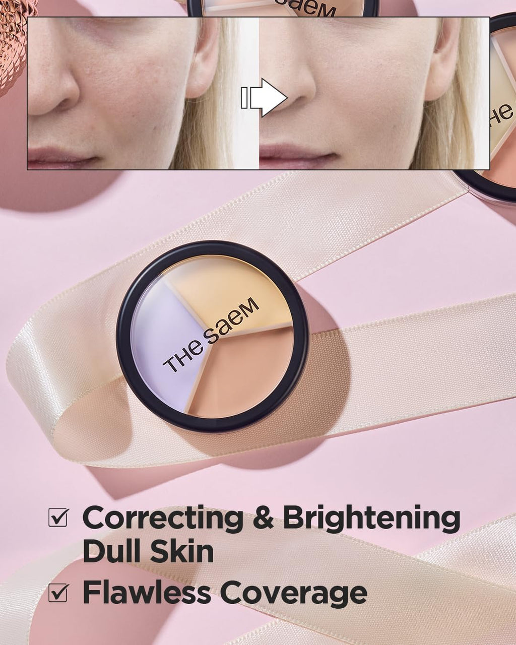 the SAEM Cover Perfection Triple Pot Concealer 01 Correct Beige
