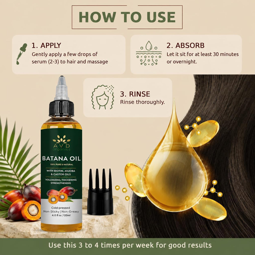 AVD Organics Rosemary Oil for Hair Growth Infused With Biotin, Jojoba & Castor Oil | Hair strengthening Treatment | Nourishing & Volumizing | Non GMO Verified 120ml (4fl oz)