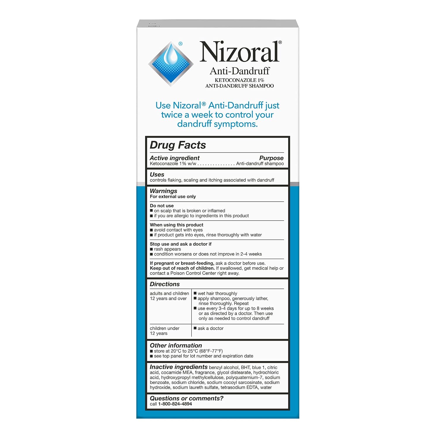 Nizoral Anti-Dandruff Shampoo with 1% Ketoconazole, Fresh Scent, 7 Fl Oz