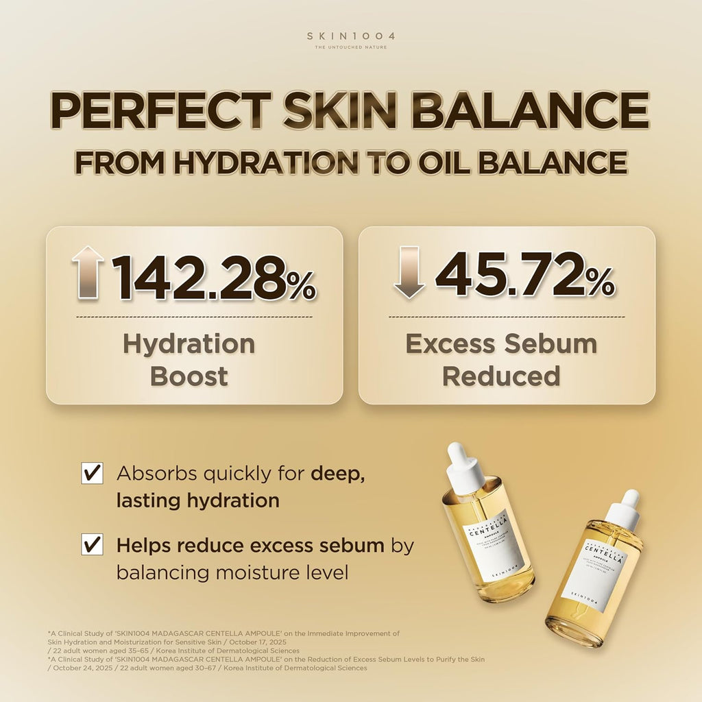 SKIN1004 [Hudson's Pick] Madagascar Centella Ampoule, Korean Face Serum with Centella Asiatica for Hydrating & Moisturizing, Soothing Facial Serum for Skin Balance, Korean Skin Care, 100ml