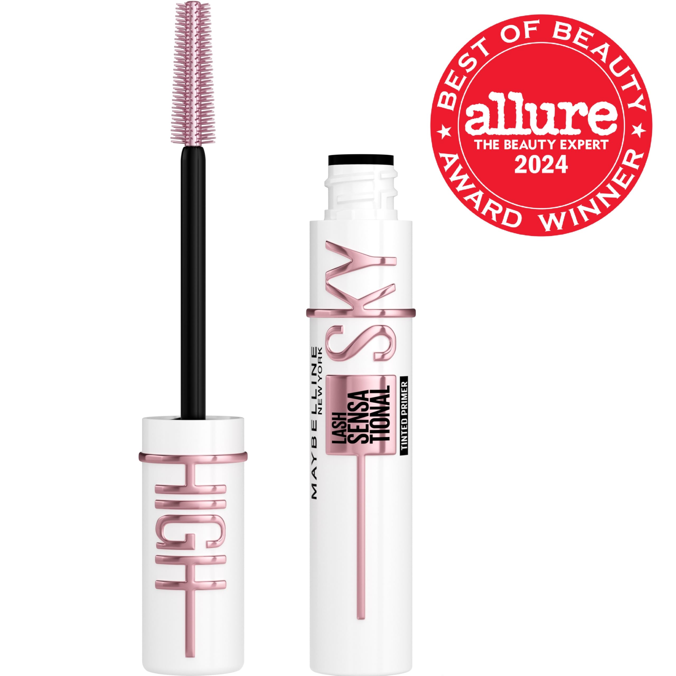 Maybelline Lash Sensational Sky High Washable Mascara Makeup, Volumizing, Lengthening, Defining, Curling, Multiplying, Buildable Formula, Blackest Black, 1 Count