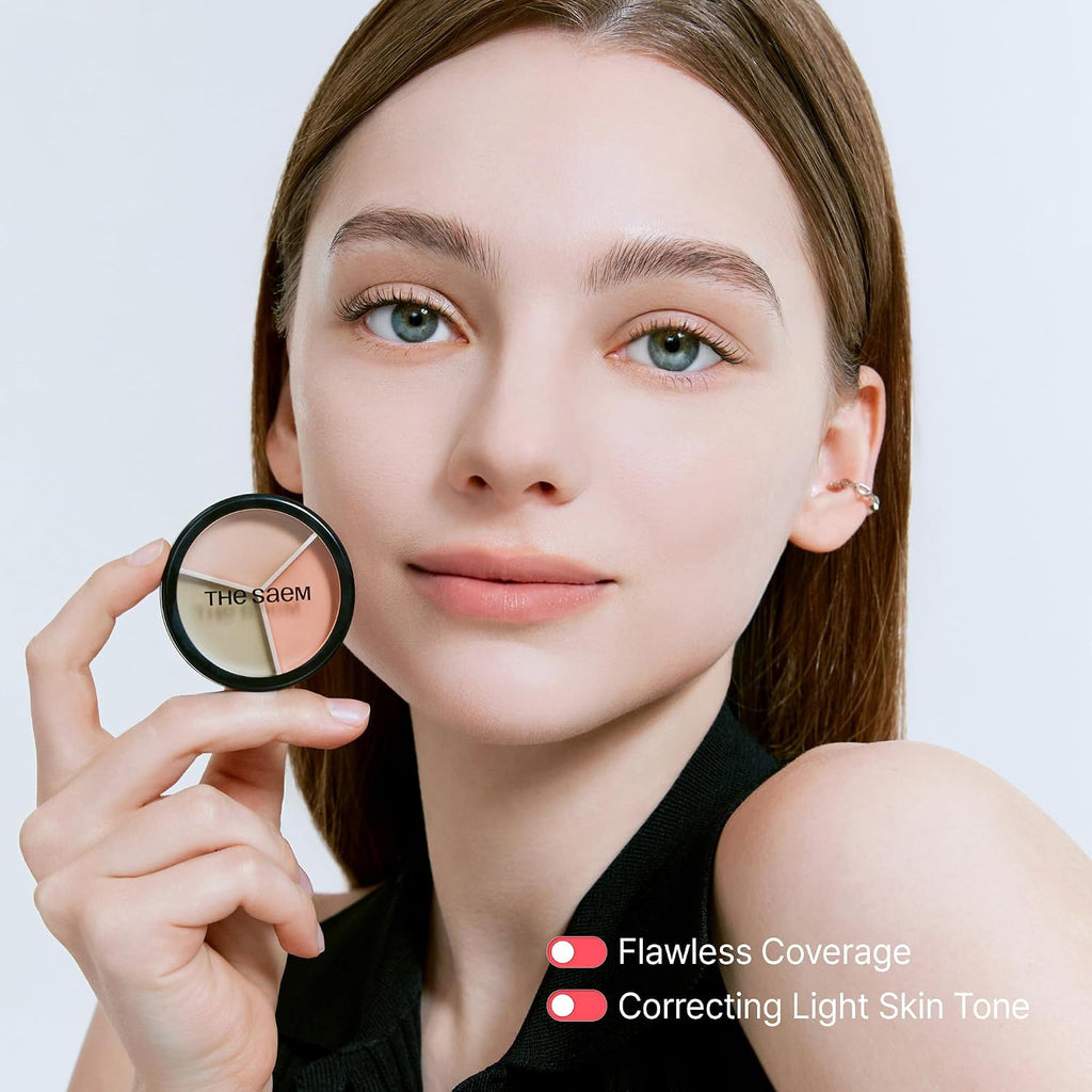 the SAEM Cover Perfection Triple Pot Concealer 01 Correct Beige