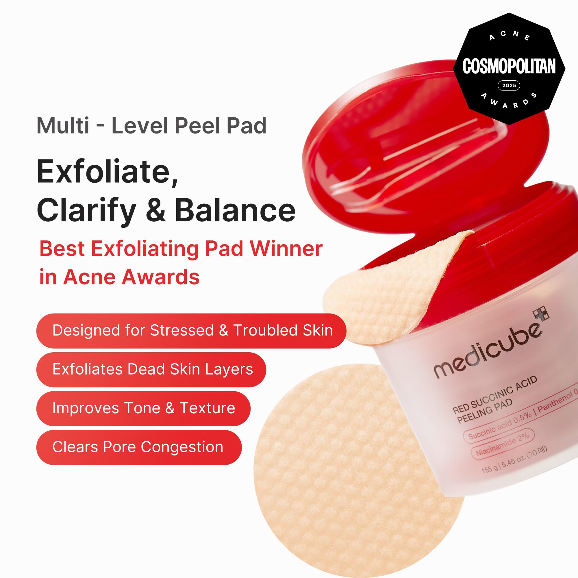 medicube Toner Pads Zero Pore Pad 2.0 for Exfoliation and Pore Care