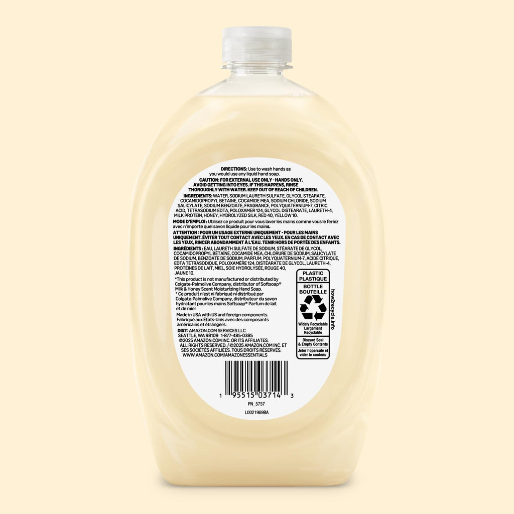 Amazon Basics Gentle & Mild Clear Liquid Hand Soap Refill, Triclosan-Free, Dermatologist-Tested, pH Balanced, Cruelty-Free, 50 Fluid Ounces, 1-Pack (Previously Solimo)