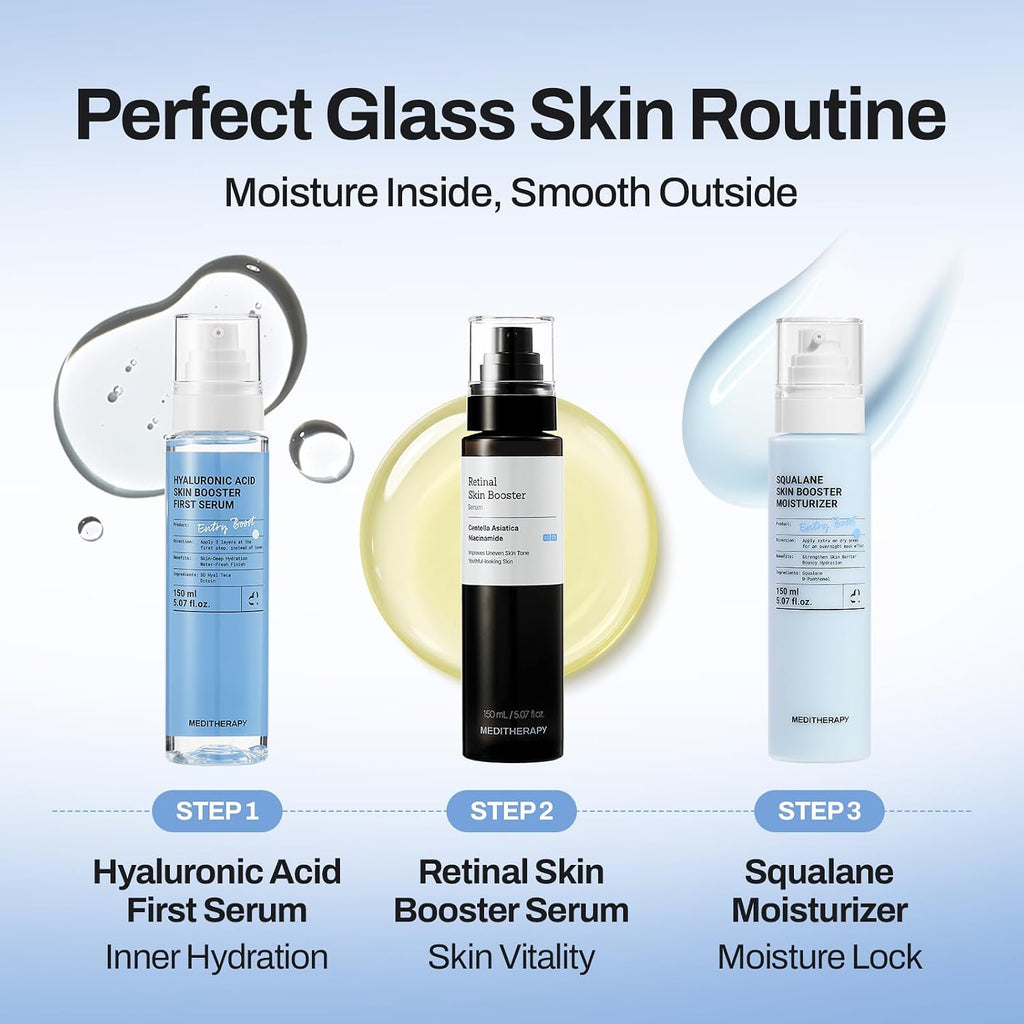 MEDITHERAPY Retinal Skin Booster Serum 5.07 fl oz | Retinaldehyde, Niacinamide, Cica | Korean Hydrating Face & Body Serum for Dull, Uneven Skin, All Skin Types, K-Beauty
