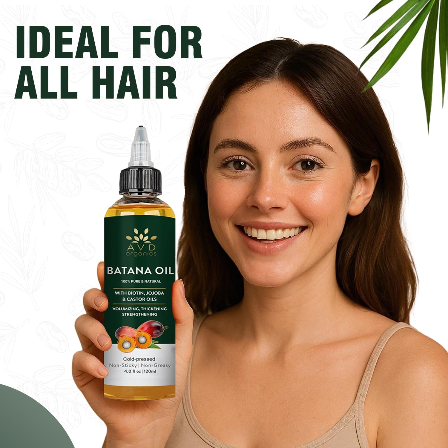 AVD Organics Rosemary Oil for Hair Growth Infused With Biotin, Jojoba & Castor Oil | Hair strengthening Treatment | Nourishing & Volumizing | Non GMO Verified 120ml (4fl oz)
