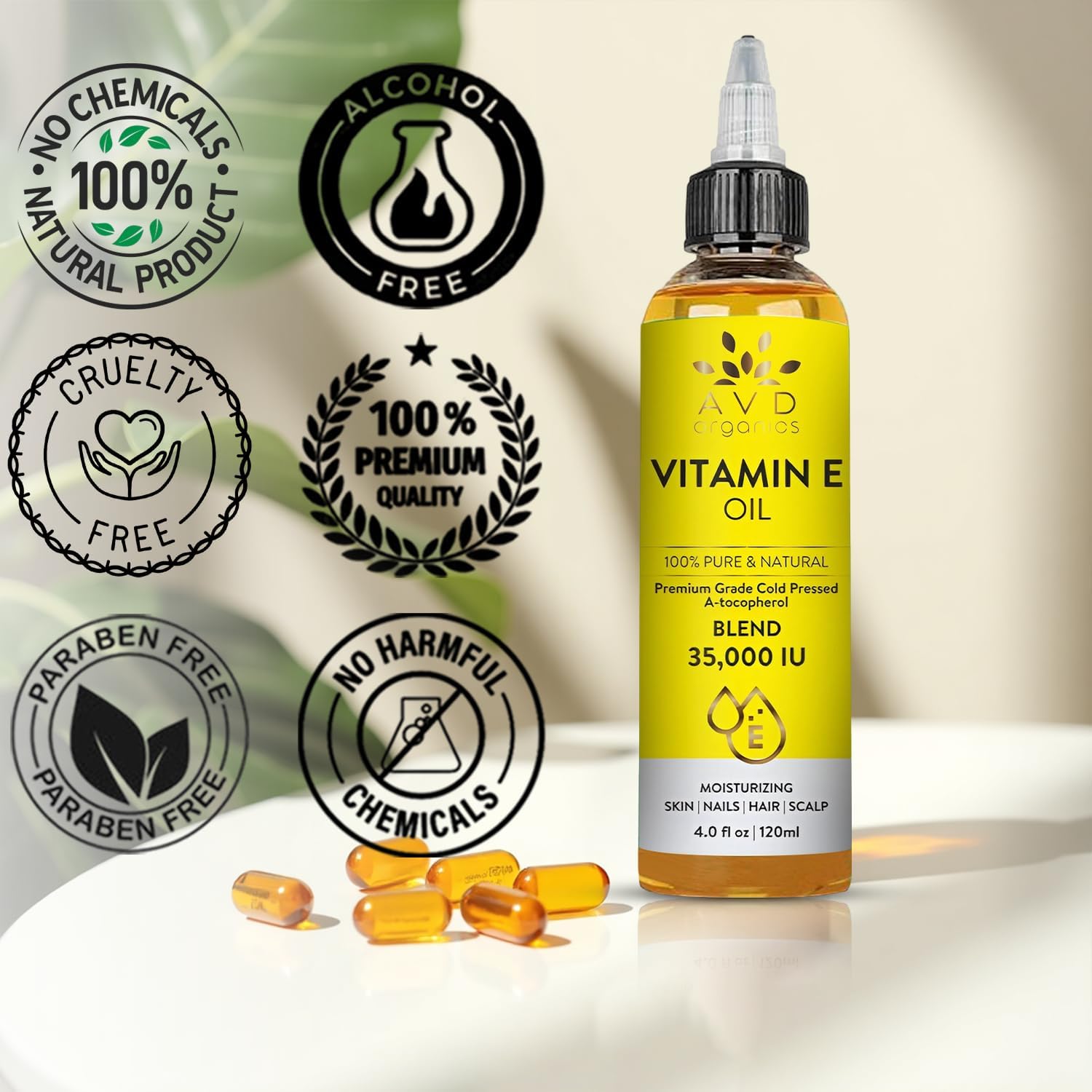 AVD Organics Rosemary Oil for Hair Growth Infused With Biotin, Jojoba & Castor Oil | Hair strengthening Treatment | Nourishing & Volumizing | Non GMO Verified 120ml (4fl oz)