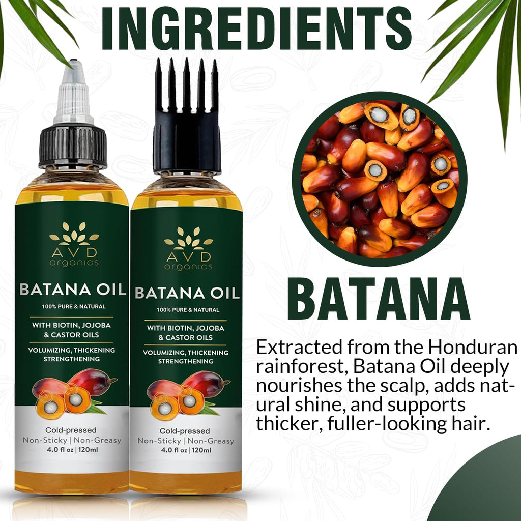 AVD Organics Rosemary Oil for Hair Growth Infused With Biotin, Jojoba & Castor Oil | Hair strengthening Treatment | Nourishing & Volumizing | Non GMO Verified 120ml (4fl oz)