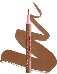 NYX PROFESSIONAL MAKEUP Lip Lingerie Liner Stain, Seamless Make Up with All-Day Color, Waterproof Lip Stain Finish - Steamy Spice (Warm Brown)