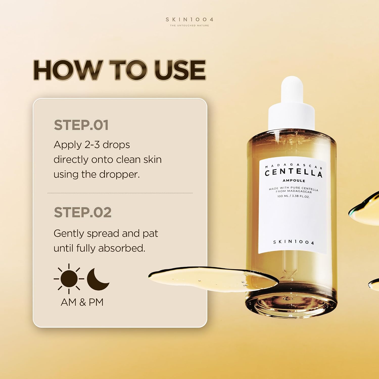 SKIN1004 [Hudson's Pick] Madagascar Centella Ampoule, Korean Face Serum with Centella Asiatica for Hydrating & Moisturizing, Soothing Facial Serum for Skin Balance, Korean Skin Care, 100ml