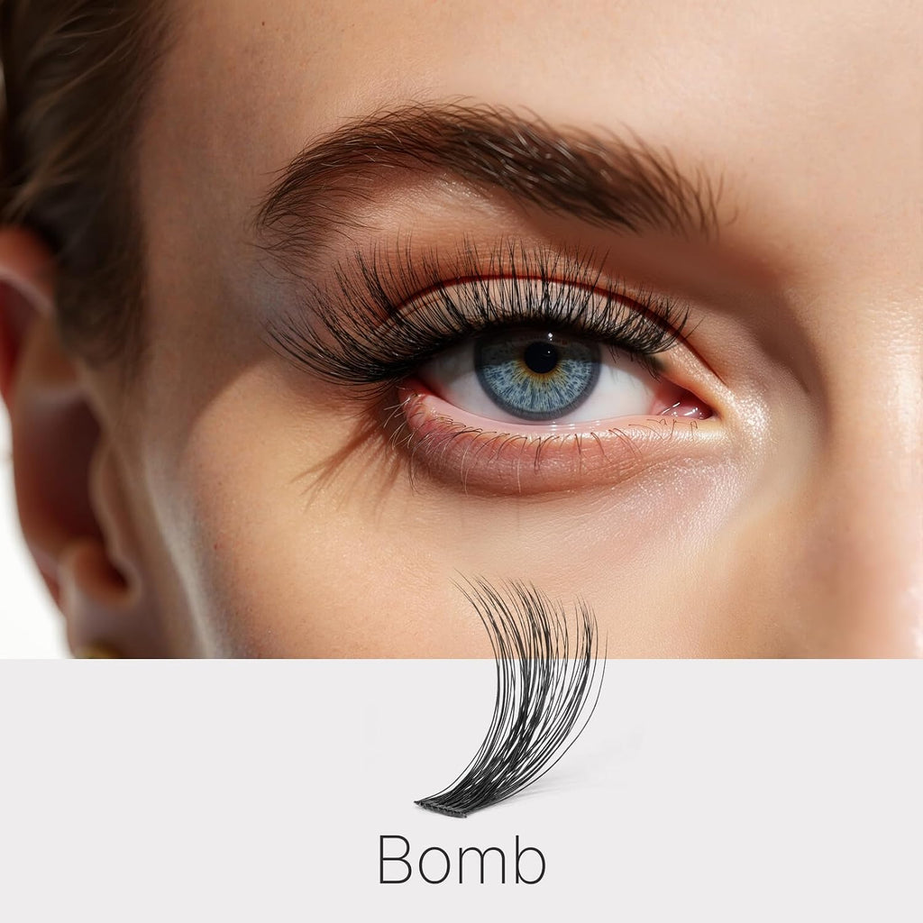 VEYESBEAUTY Manga Lash Clusters Eyelash Extensions Thin & Invisible Band