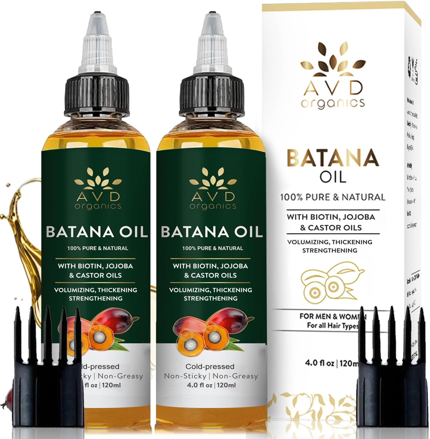 AVD Organics Rosemary Oil for Hair Growth Infused With Biotin, Jojoba & Castor Oil | Hair strengthening Treatment | Nourishing & Volumizing | Non GMO Verified 120ml (4fl oz)