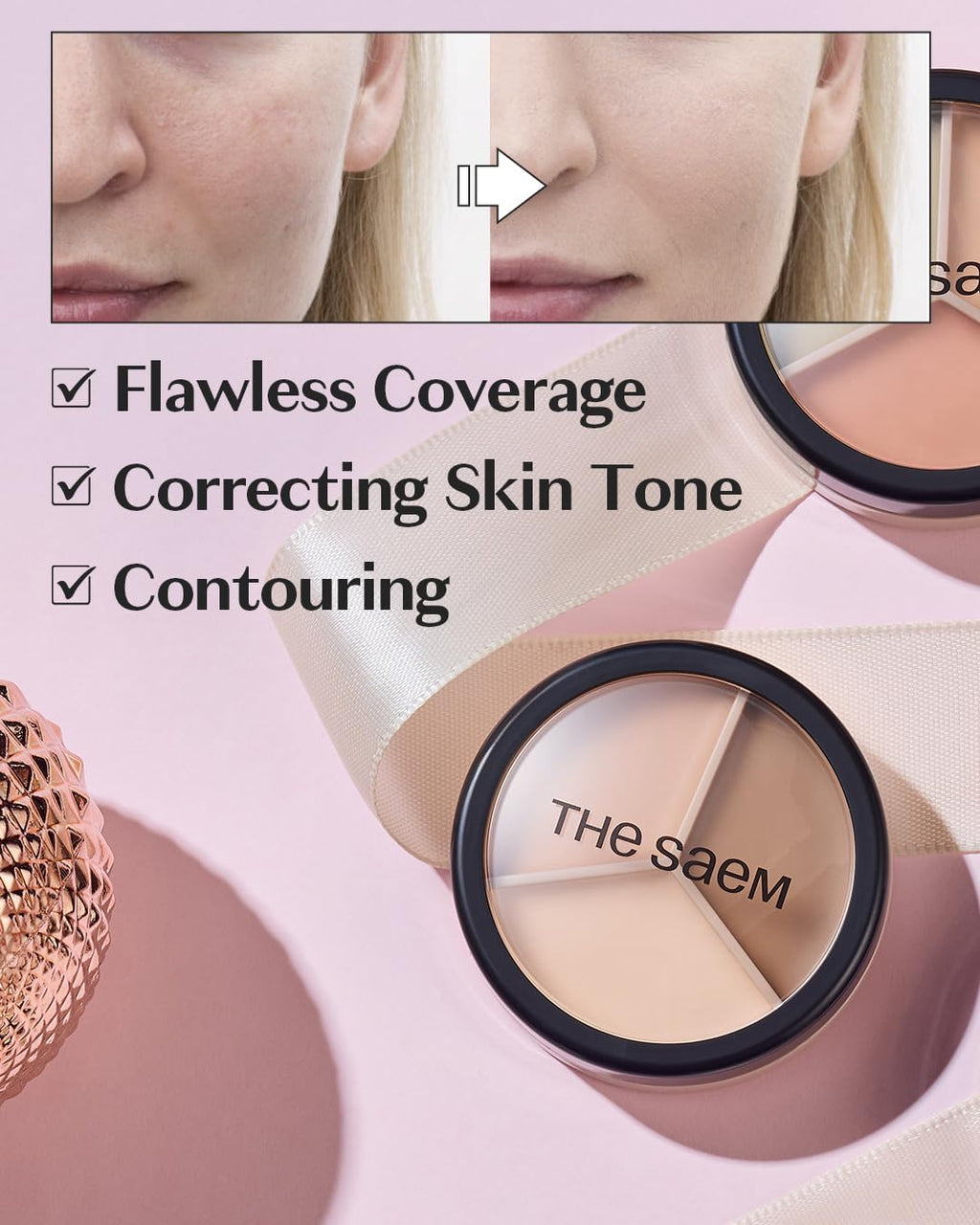 the SAEM Cover Perfection Triple Pot Concealer 01 Correct Beige
