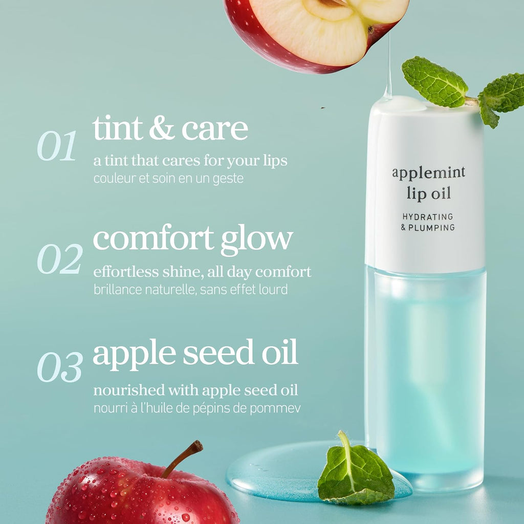 NOONI Korean Lip Oil - Appleberry - Plumping & Hydrating Tinted Lip Gloss