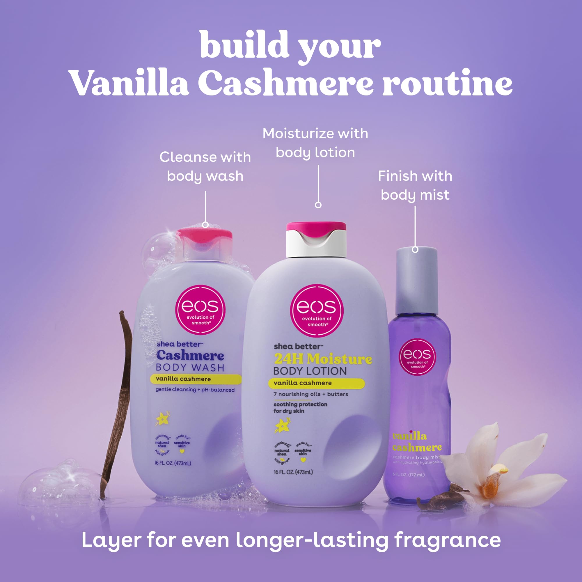 eos Cashmere Body Wash- Fresh & Cozy, Creamy Gel with Shea Butter, 16 fl oz