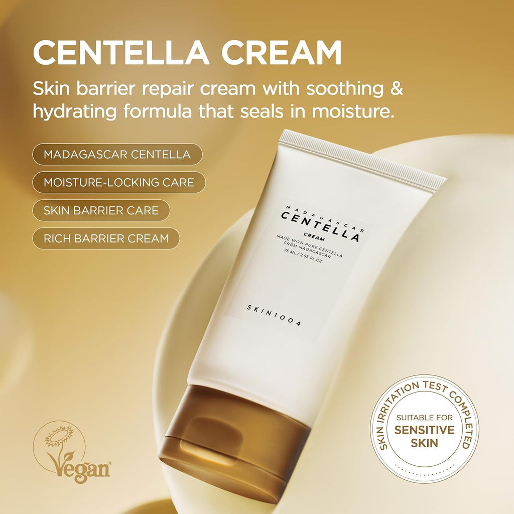 SKIN1004 Hyalu-Cica Moisture Cream, Korean Moisturiser, Face Cream, 75ml