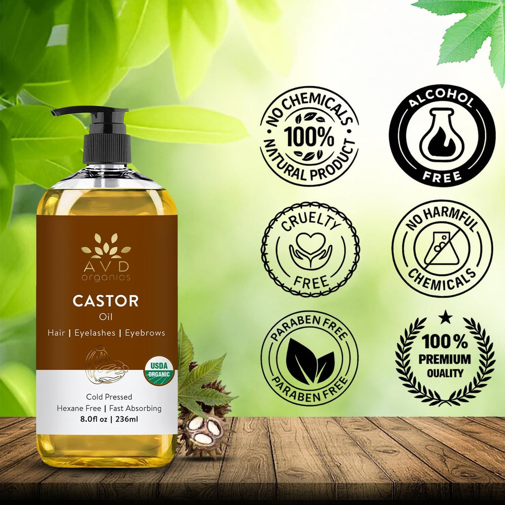 AVD Organics Rosemary Oil for Hair Growth Infused With Biotin, Jojoba & Castor Oil | Hair strengthening Treatment | Nourishing & Volumizing | Non GMO Verified 120ml (4fl oz)