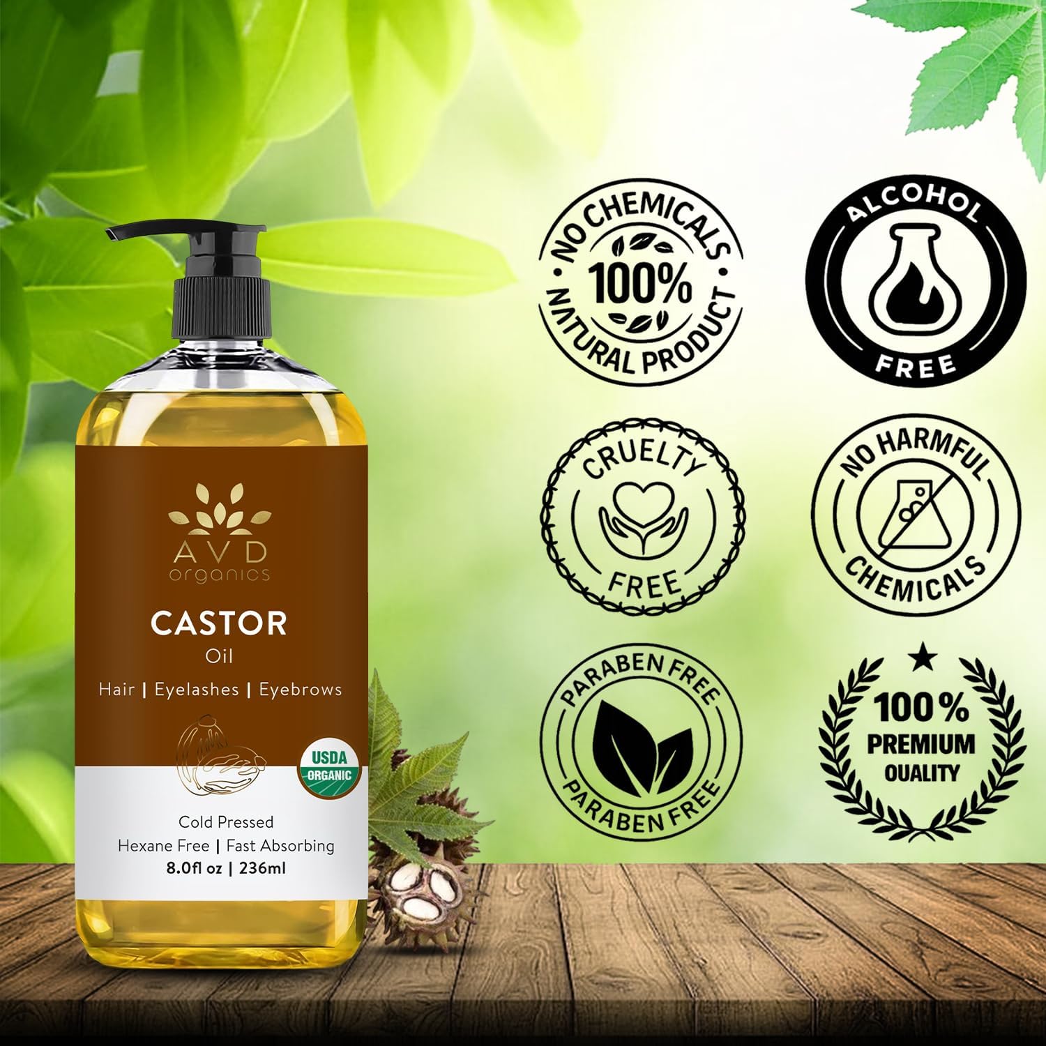 AVD Organics Rosemary Oil for Hair Growth Infused With Biotin, Jojoba & Castor Oil | Hair strengthening Treatment | Nourishing & Volumizing | Non GMO Verified 120ml (4fl oz)